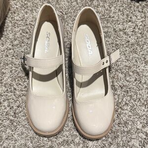 Soda Women's Tan Mary Jane Heels